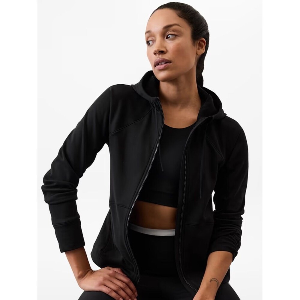 Athleta Unstoppable Fleece Lined Full Zip Up Jacket Black 2X